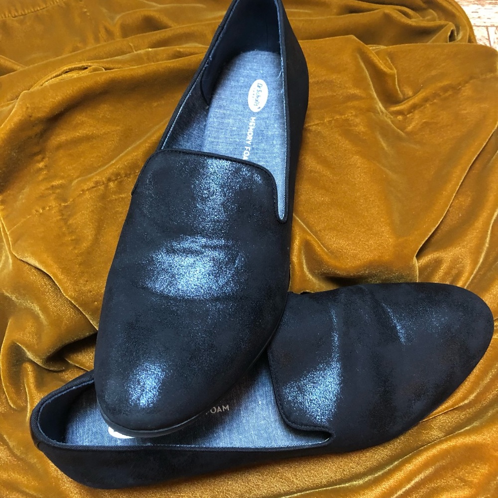 Dr. Scholl's EMPEROR Black Metallic Driving Style Loafer with Patent Accent 10